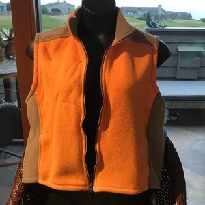 Woolrich tangerine colorblock Polartec vest, XL